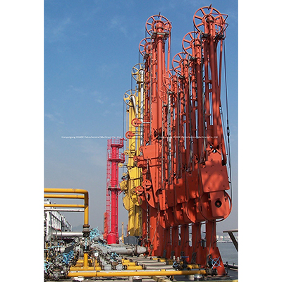 Brazos de carga marinos en el puerto de Guangzhou para la Corporación de petróleo y químico de China
